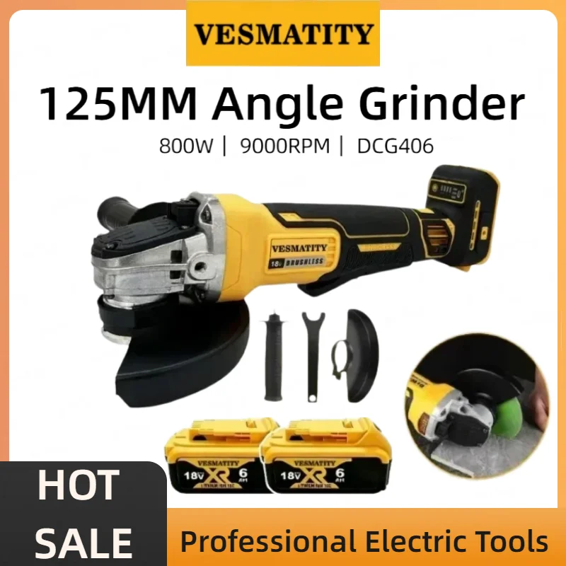 Cordless Angle Grinder 125Mm Brushless - Cordless Angle Grinder DCG406 125MM Brushless