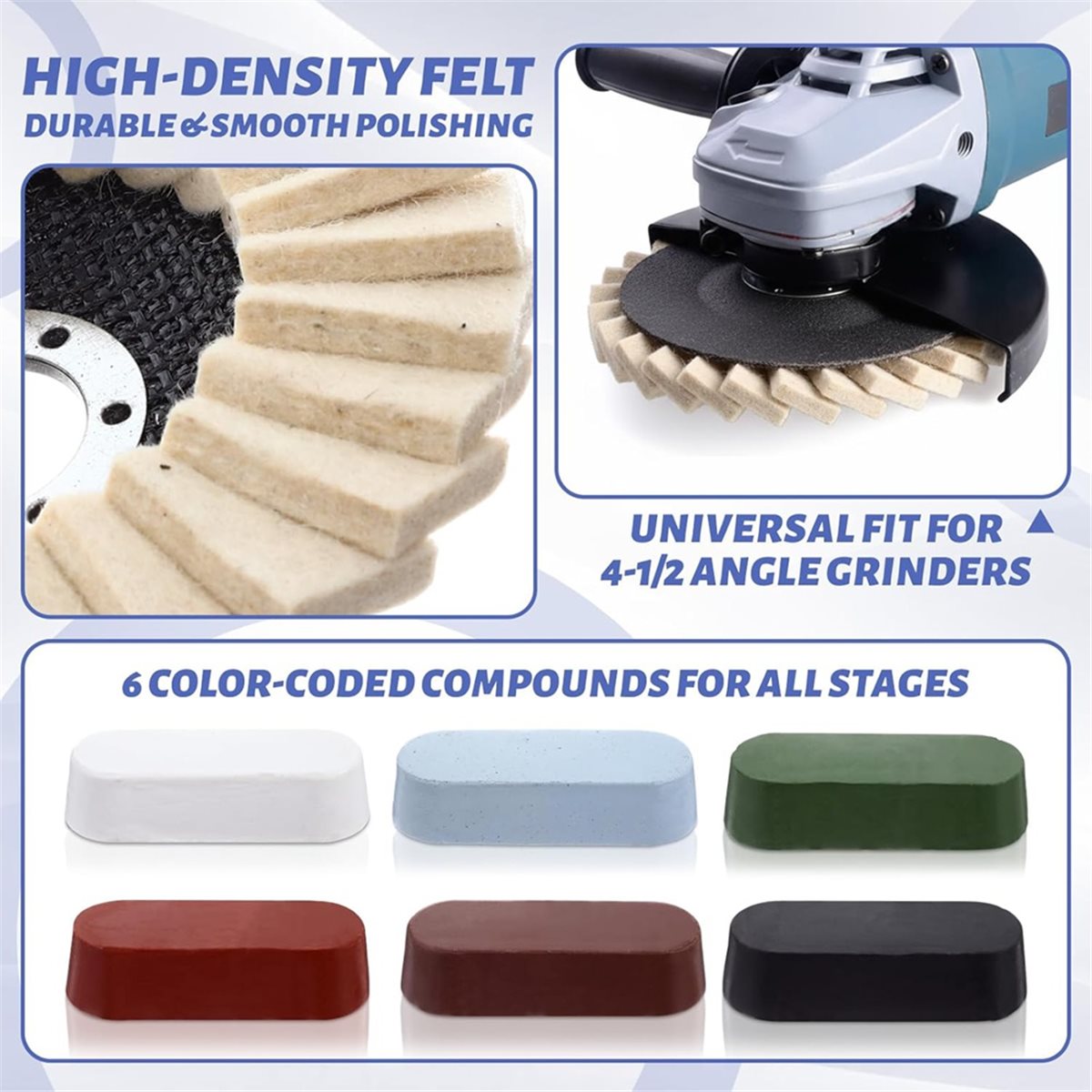 Angle Grinder Flap Disc Set - 2026 New 24 Pcs Wool Polishing