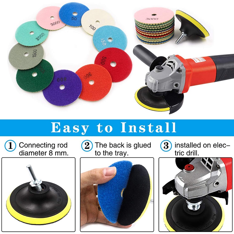 Grinder Polishing Pad Kit - A33Z-12Pcs 3 Inch Polishing Pads Set