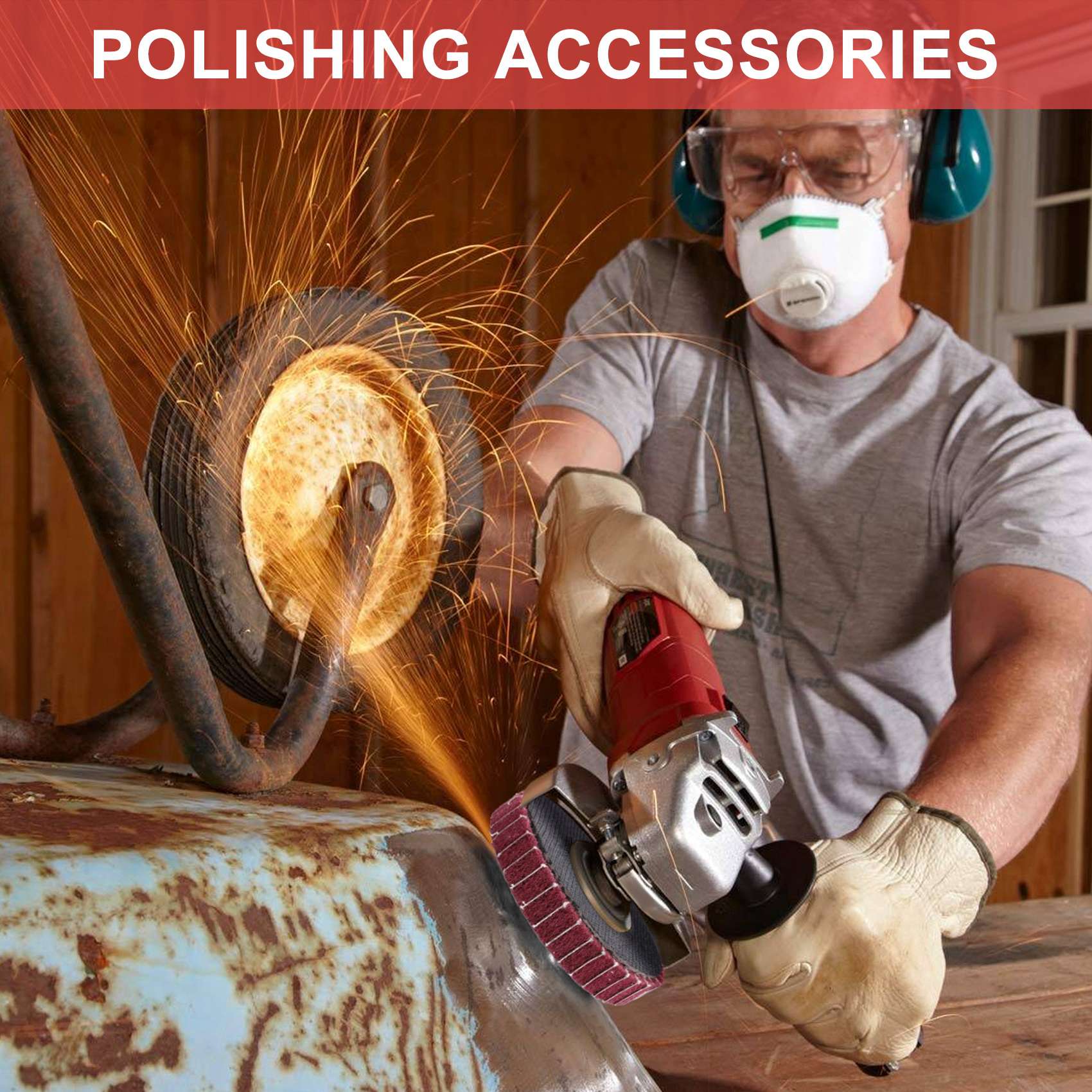 Angle Grinder Flap Disc Set - NEW 8PCS 4 Inch Red &
