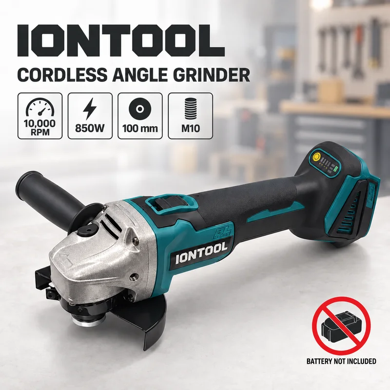 Brushless Grinder 100Mm 850W - IONTOOL Durable Cordless Angle Grinder M10
